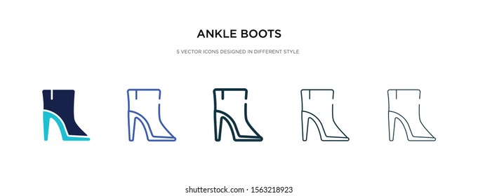 ankle boots icon in different style vector illustration. two colored and black ankle boots vector icons designed in filled, outline, line and stroke style can be used for web, mobile, ui