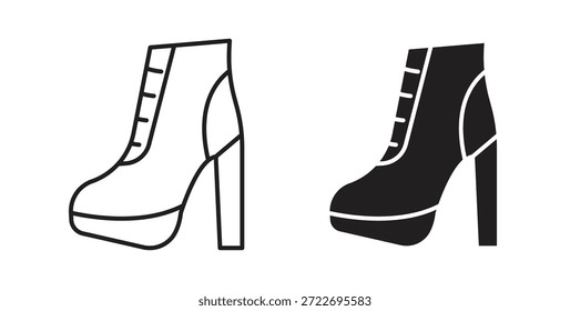 Ícone de botas de tornozelo vetor isolado Ilustração. Pictograma vetorial para web e app