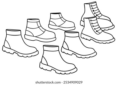 botas de tornozelo ilustração de arte (2)