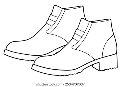 botas de tornozelo ilustração de arte de linha (4)