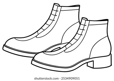 ankle boots line art illustration (3)