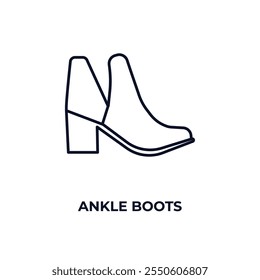 ankle boots outline icon. Linear vector from clothes concept. Thin line ankle boots icon isolated on white background