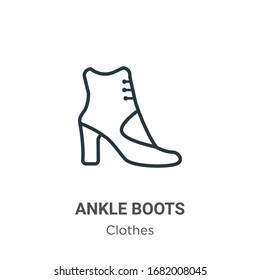 Ankle boots outline vector icon. Thin line black ankle boots icon, flat vector simple element illustration from editable clothes concept isolated stroke on white background