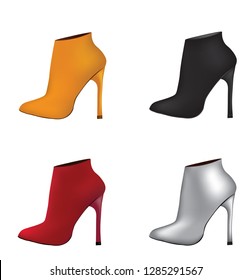 Ankle boots set, side view