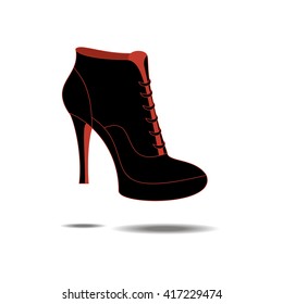Ankle boots shoes. Shoes illustration. Boots icon. Vector illustration
