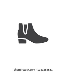 Icono del vector de arranque de la aguja. signo plano relleno para concepto móvil y diseño web. Icono de glifo de botas de mujeres. Símbolo, ilustración del logotipo. Gráficos vectoriales