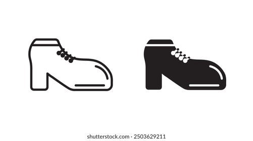 Ankle boots vector icon in solid and outline style