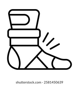 Ankle Brace Vector Line Icon Design