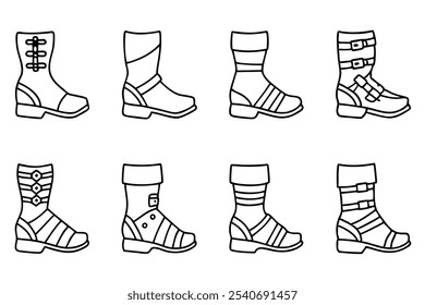 Ankle Braces Line Art Athletic Performance