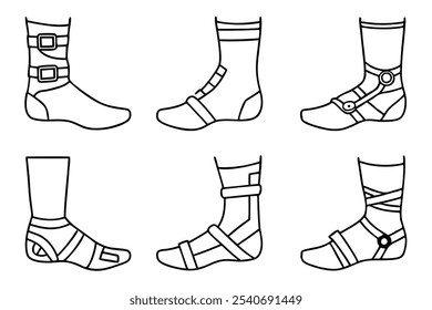 Ankle Braces Line Art Injury Prevention