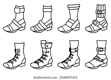 Ankle Braces Line Art Sports Support