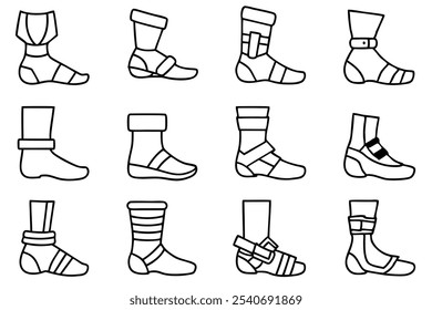 Ankle Braces Line Art Stability Guide