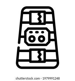 ankle and calf stimulator line icon vector. ankle and calf stimulator sign. isolated contour symbol black illustration