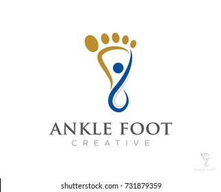 ankle foot care logo icon vector template