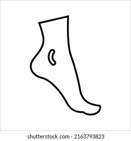 Ankle, foot outline icon. Line art vector.