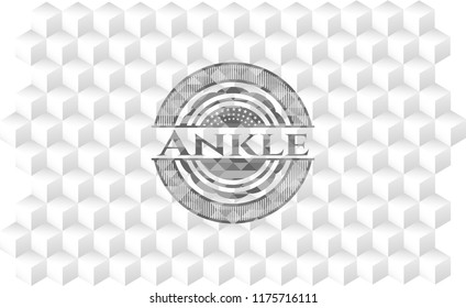 Ankle grey emblem with cube white background
