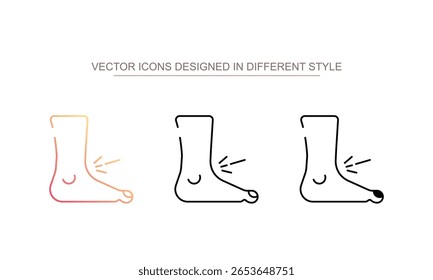 Design de ícone de tornozelo com ilustração de estoque de fundo branco