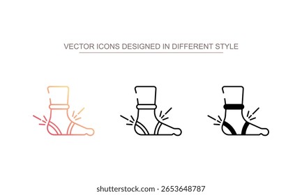 Design de ícone de tornozelo com ilustração de estoque de fundo branco