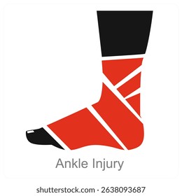 Ankle Injury vector icon concept design