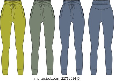 Ankle length leggings flat drawing