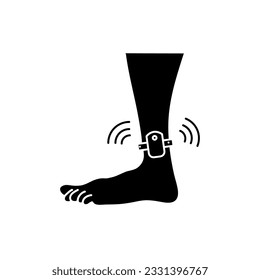 Ankle monitor icon illustration on white background. 