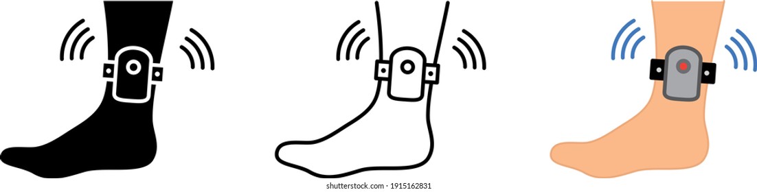 Ankle monitor icon , vector illustration