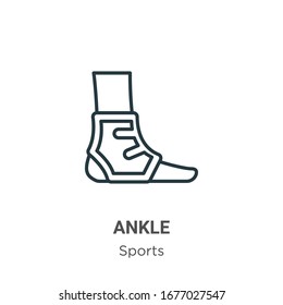 Ankle outline vector icon. Thin line black ankle icon, flat vector simple element illustration from editable sports concept isolated stroke on white background