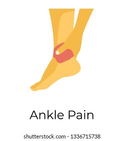 Ankle Pain, flat vector icon