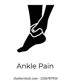 Ankle Pain , glyph vector icon, 