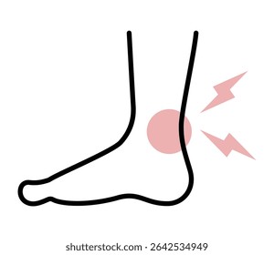 Ankle pain icon illustration vector