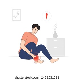 Ankle Pain Korean Style Illustration