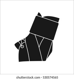 Ankle protection symbol sign silhouette icon on background