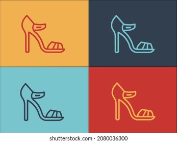 Ankle Sandals Logo Template, Simple Flat Icon Of style,fashion,female