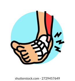 ankle sprain during workout color icon vector. ankle sprain during workout sign. isolated symbol illustration