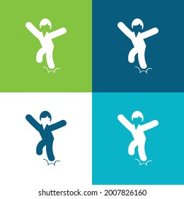 Ankle Sprain Flat Four Color Minimal Icon Set