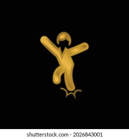 Ankle Sprain Gold Plated Metalic Icon Or Logo Vector