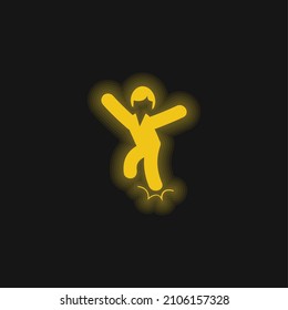 Ankle Sprain Yellow Glowing Neon Icon