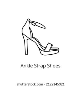 Ankle Strap Shoes Icon In Vector. Logotype