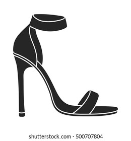 Ankle straps icon in  black style isolated on white background. Shoes symbol stock vector illustration.