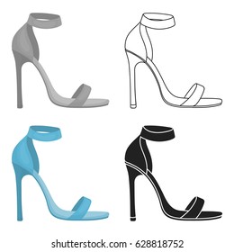 Ankle straps icon in cartoon style isolated on white background. Shoes symbol stock vector illustration.