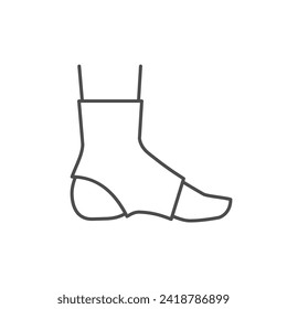 Ankle support line outline icon svg