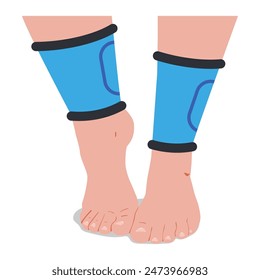 Ilustración de dibujos animados de Vector de entrenamiento de tobillo aislado sobre un fondo blanco.