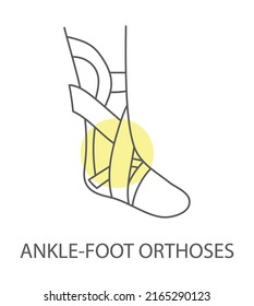 Ankle-foot orthosis linear icon. Vector illustration