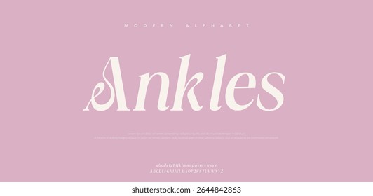 Ankles modern minimal logo alphabet font. Abstract scifi science futuristic typography sport, technology, fashion, digital, future creative logos fonts. vector illustration