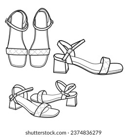 Tejidos de correa de aguja aislados en un fondo blanco, ilustración vectorial.