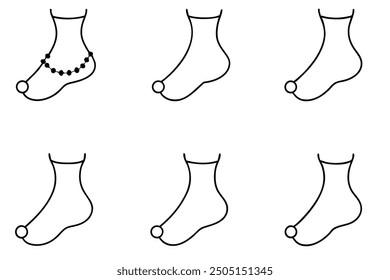 Anklet line art artistic portrayal of elegant and sophisticated jewelry piece