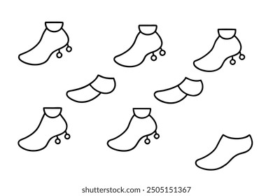 Anklet line art intricate drawing revealing charm of fine jewelry piece