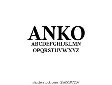 Anko font for logo and headline. Isolated vector typeset