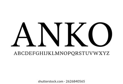 Anko Font – Uppercase Letters, Numbers, and Symbols | Clean Isolated Vector Typography