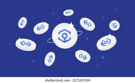 Ankr coins falling from the sky. Ankr cryptocurrency concept banner background.